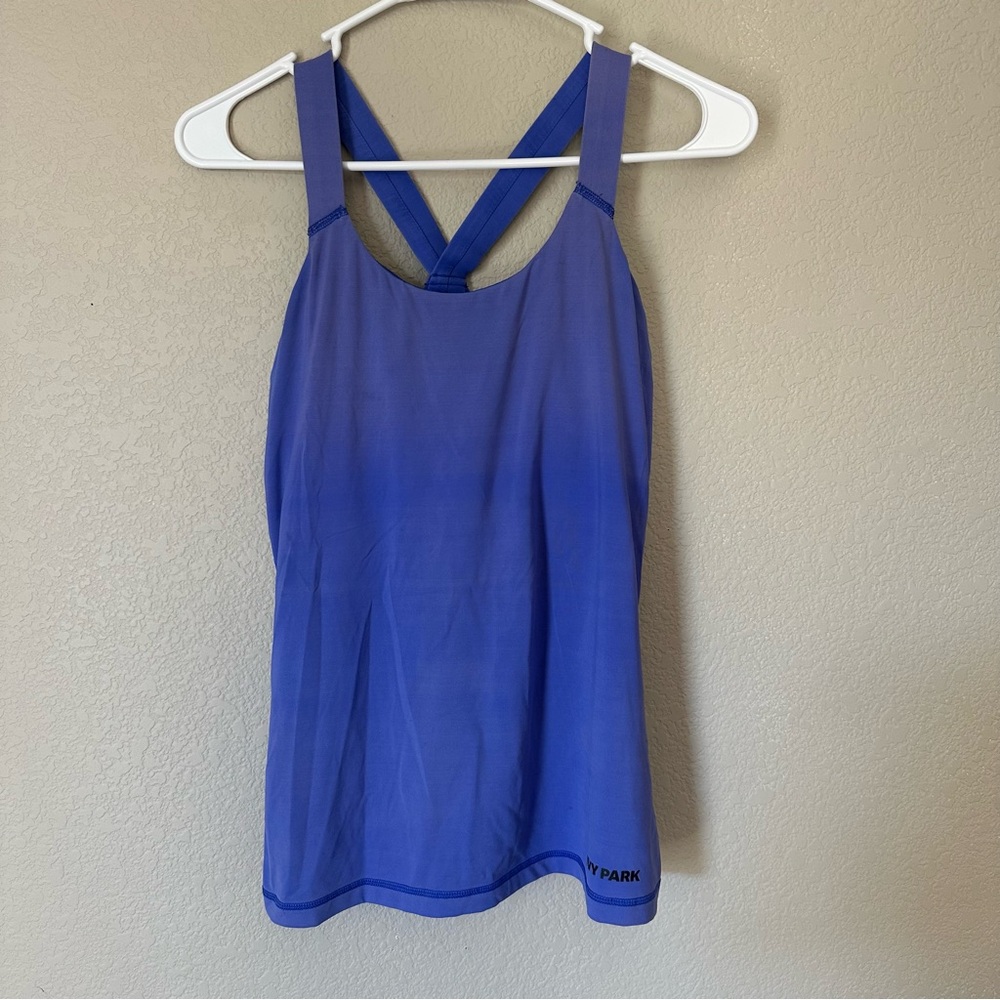 Beyoncé IVY PARK Brand Blue/Purple Racerback Mesh Tank Top